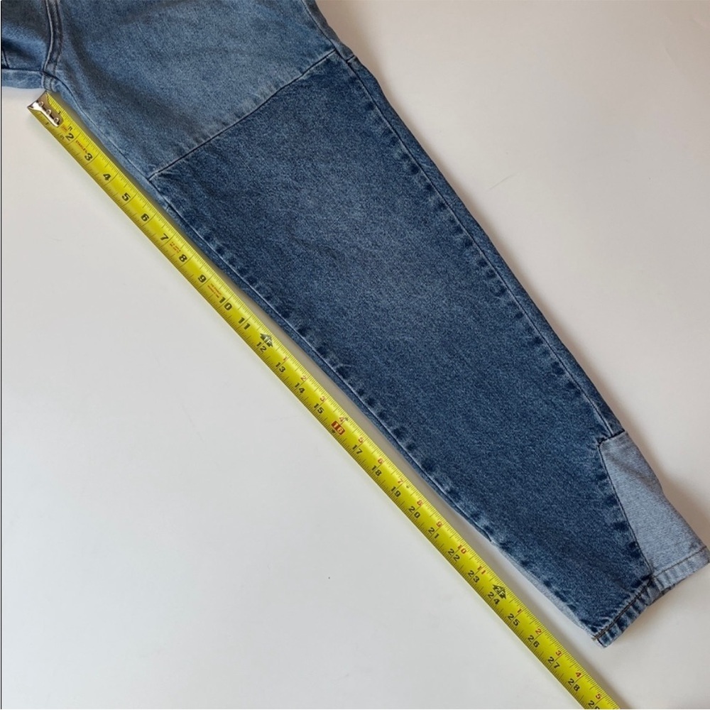 Free People High Rise Straight Leg Mom Jeans Patchwork Cotton Size 26 - Picture 10 of 14